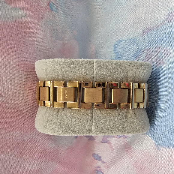 Fossil Gold Watch with Crystal Accents